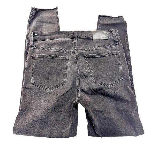 Madewell 10" High-Rise Skinny Denim Jeans Button Front Charcoal Black Size 26 - Picture 5 of 8